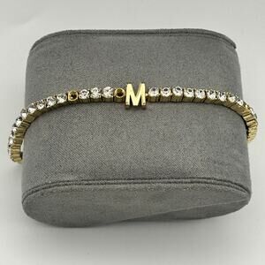 Baublebar Gold-Tone Tennis Bracelet with “M” Accent